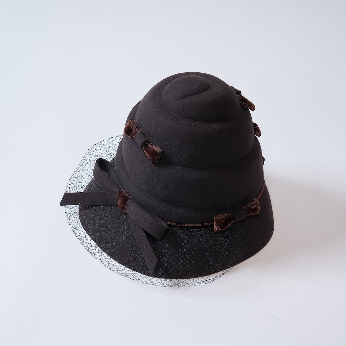 貝がらリボンHat こげ茶