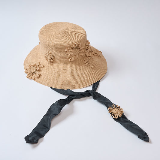 細ラフィア共花Hat