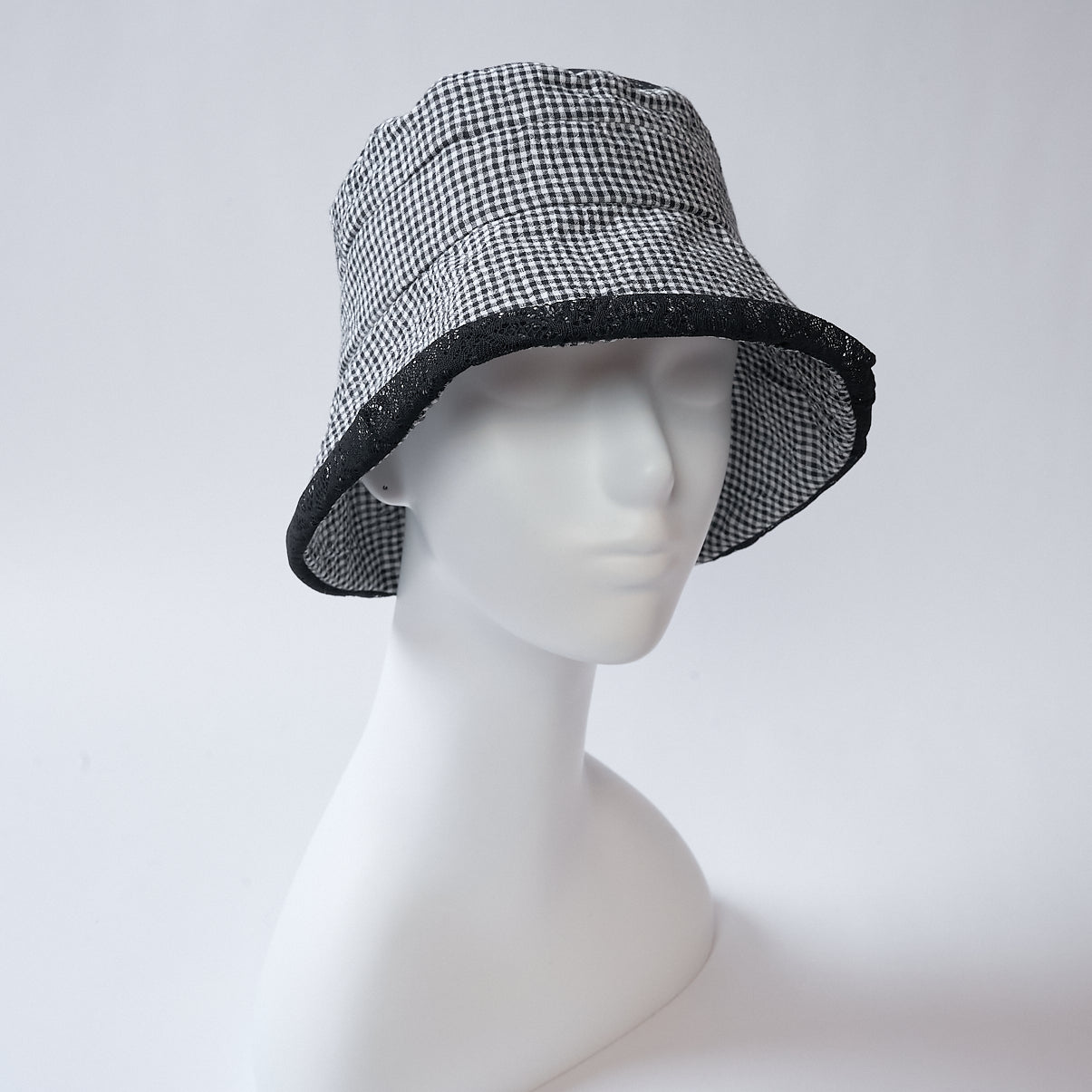 Gingham and lace crochet