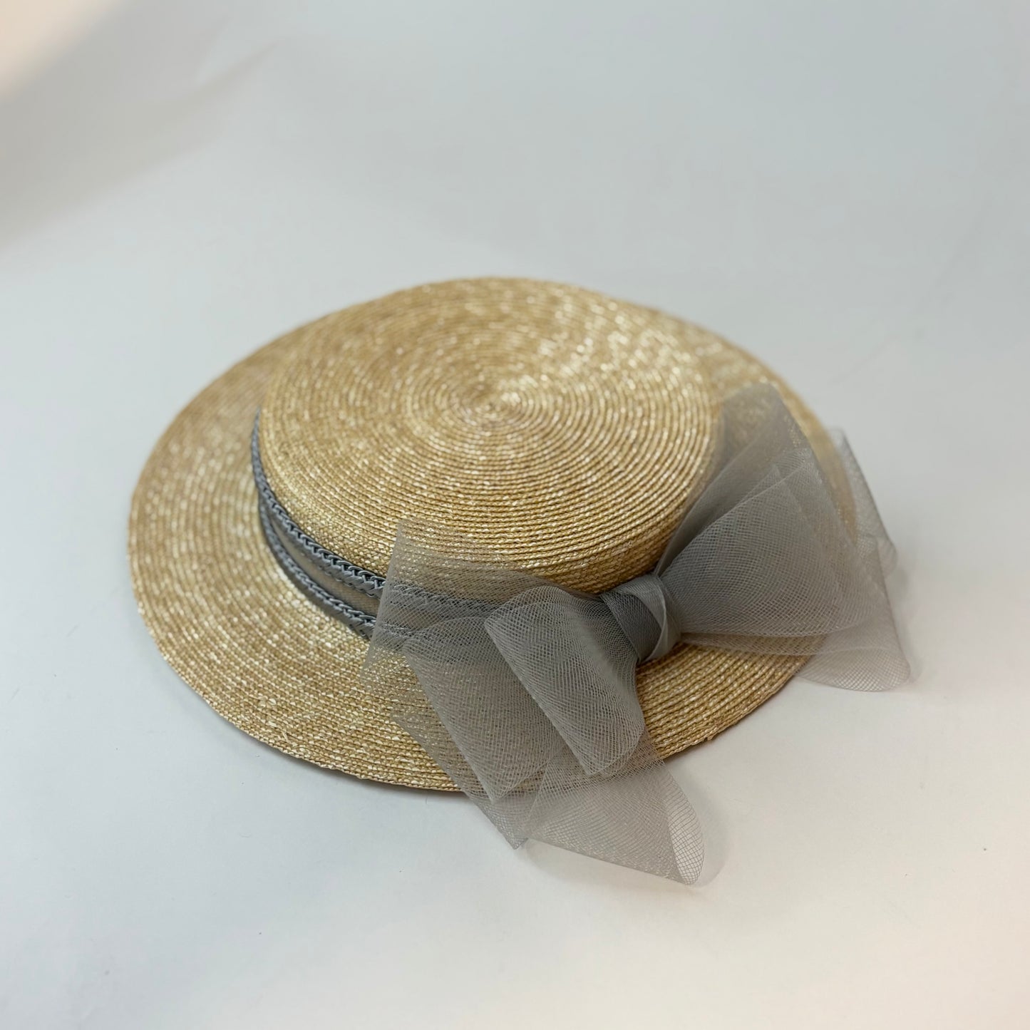 Extra fine straw mini canotier