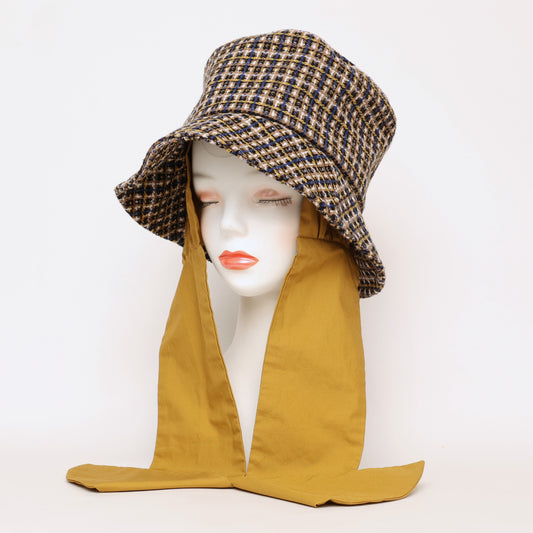 チェックツイードクロシェ アンダー付き