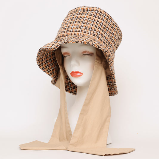 チェックツイードクロシェ アンダー付き