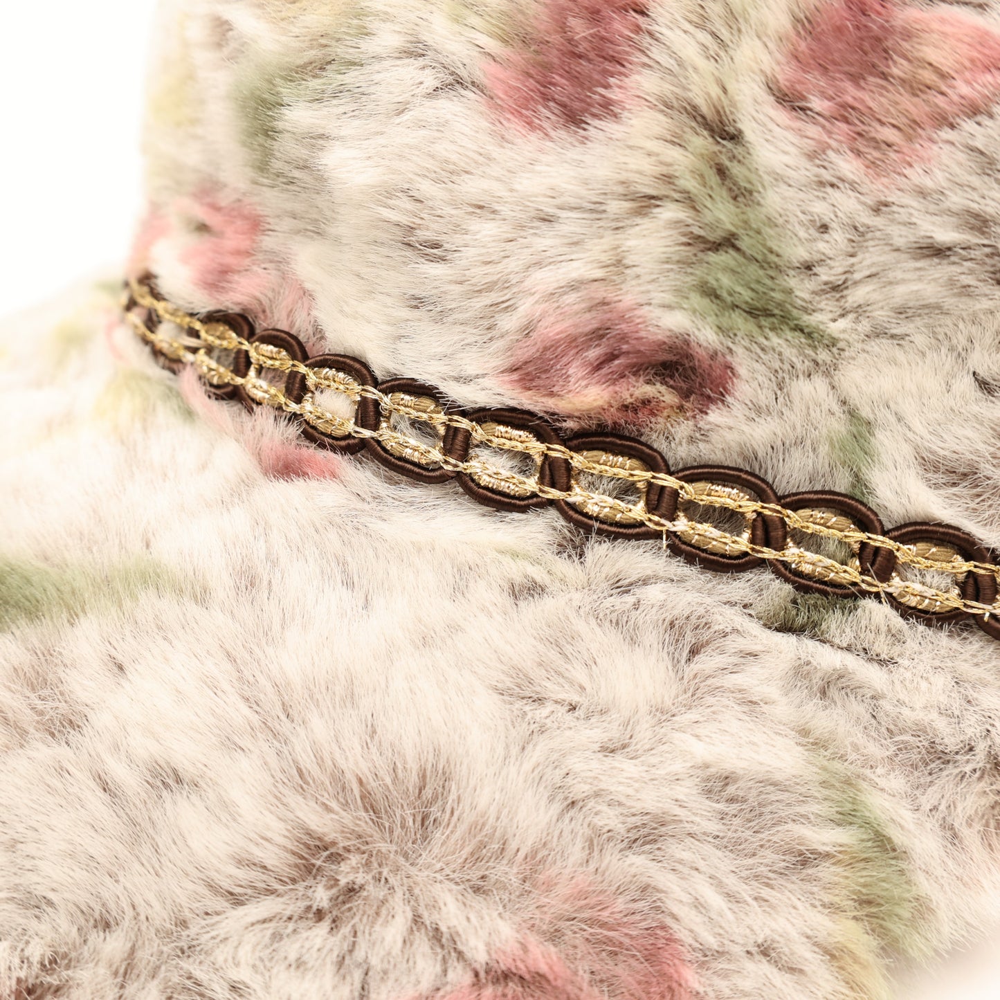 Floral fur cap