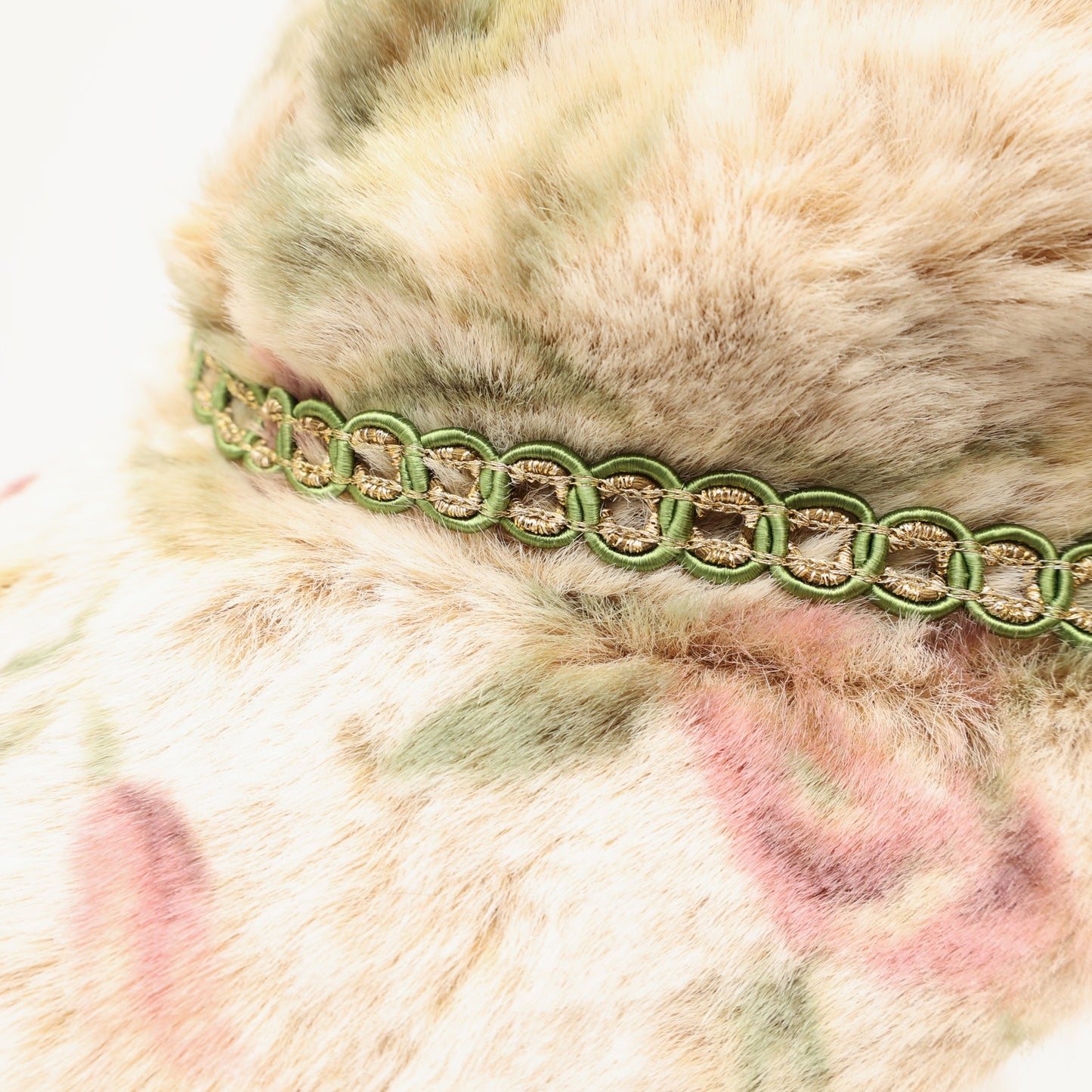Floral fur cap