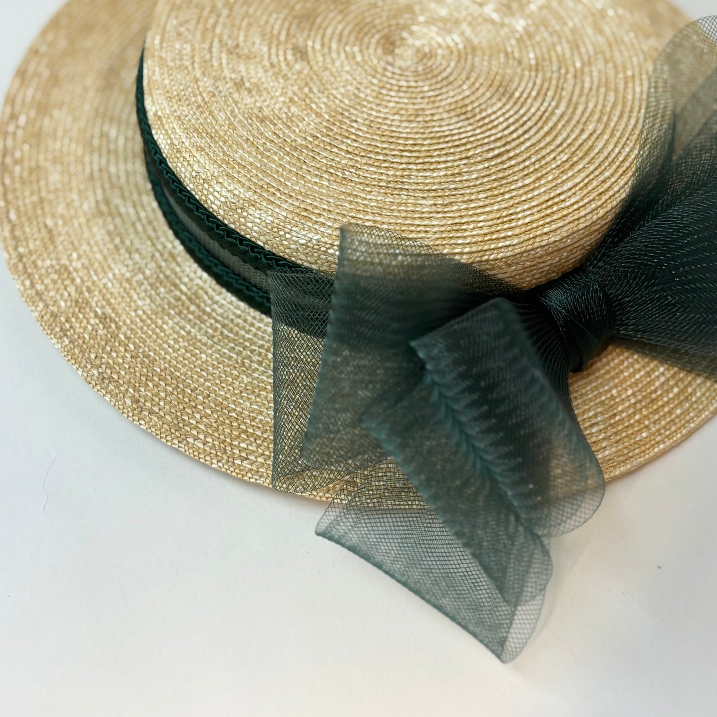 Extra fine straw mini canotier