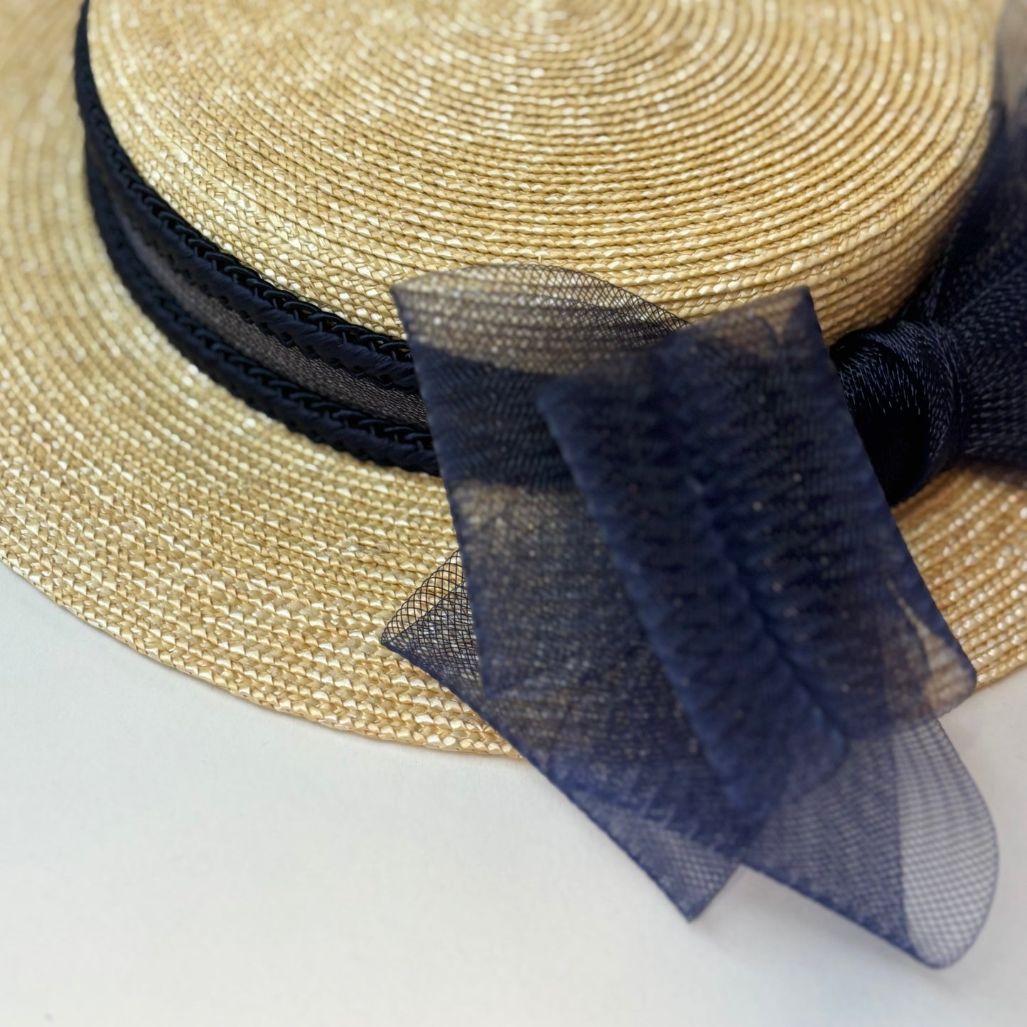 Extra fine straw mini canotier