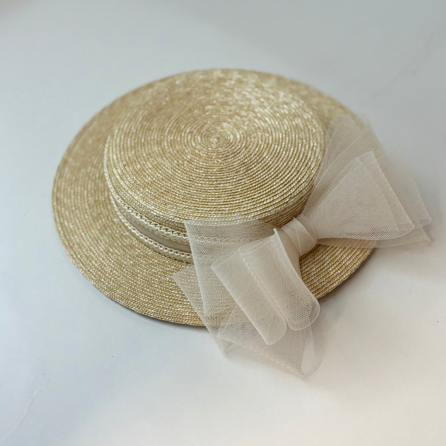 Extra fine straw mini canotier