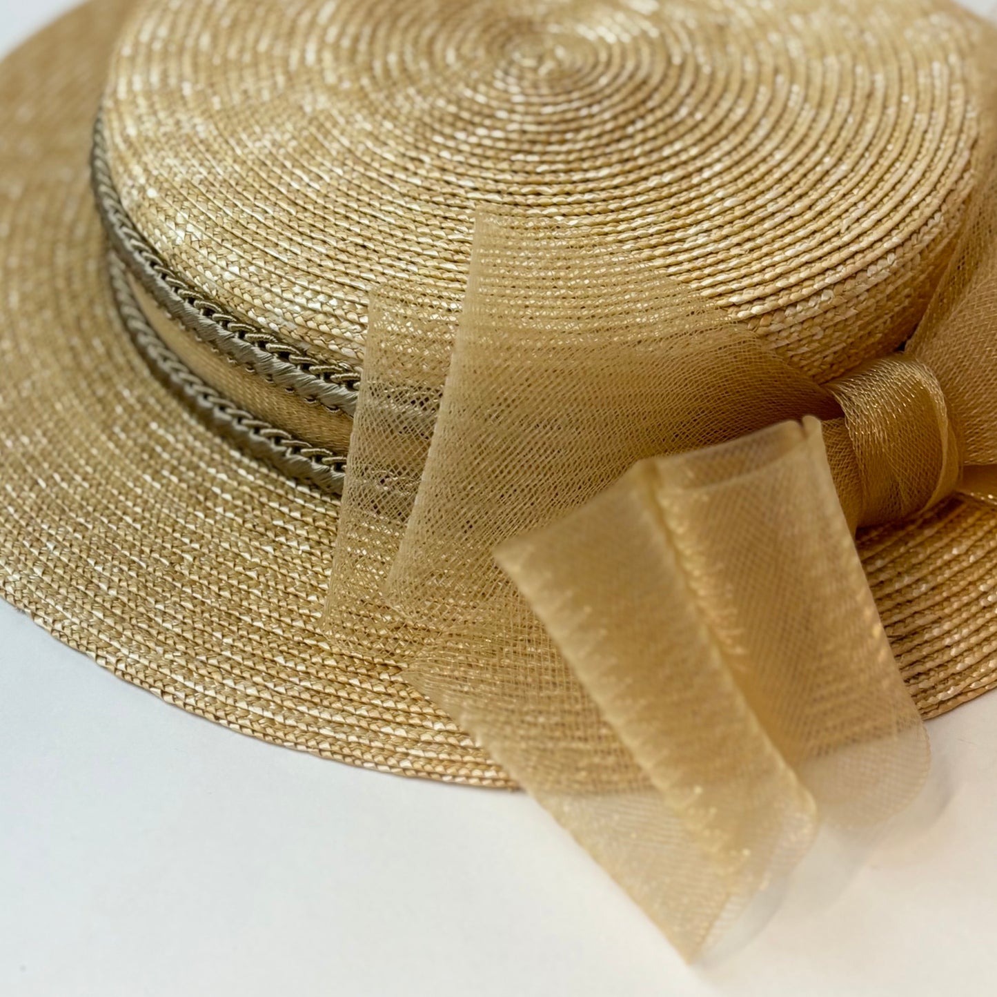 Extra fine straw mini canotier