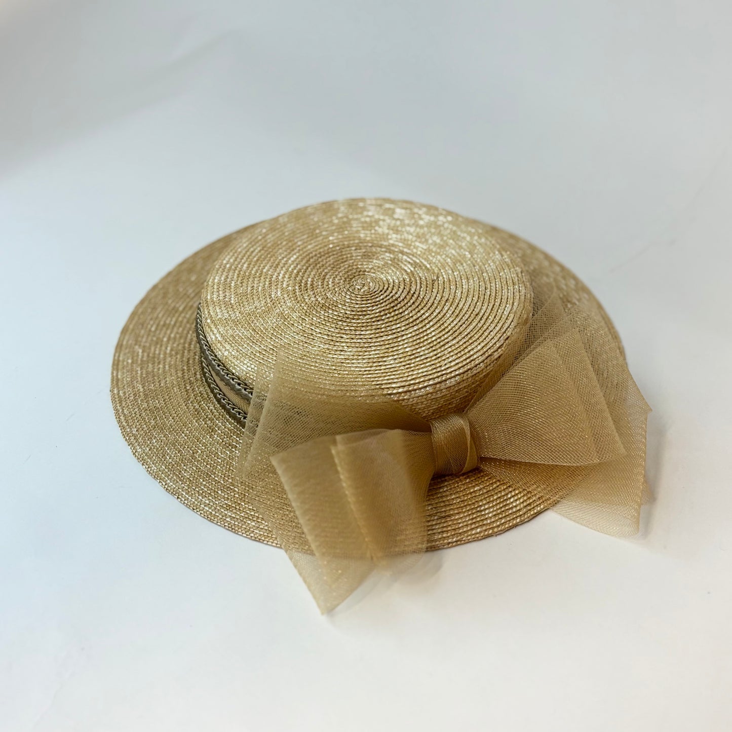 Extra fine straw mini canotier