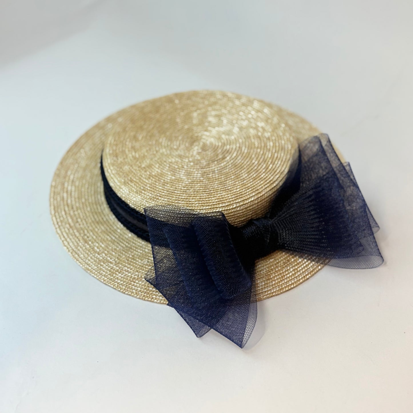 Extra fine straw mini canotier