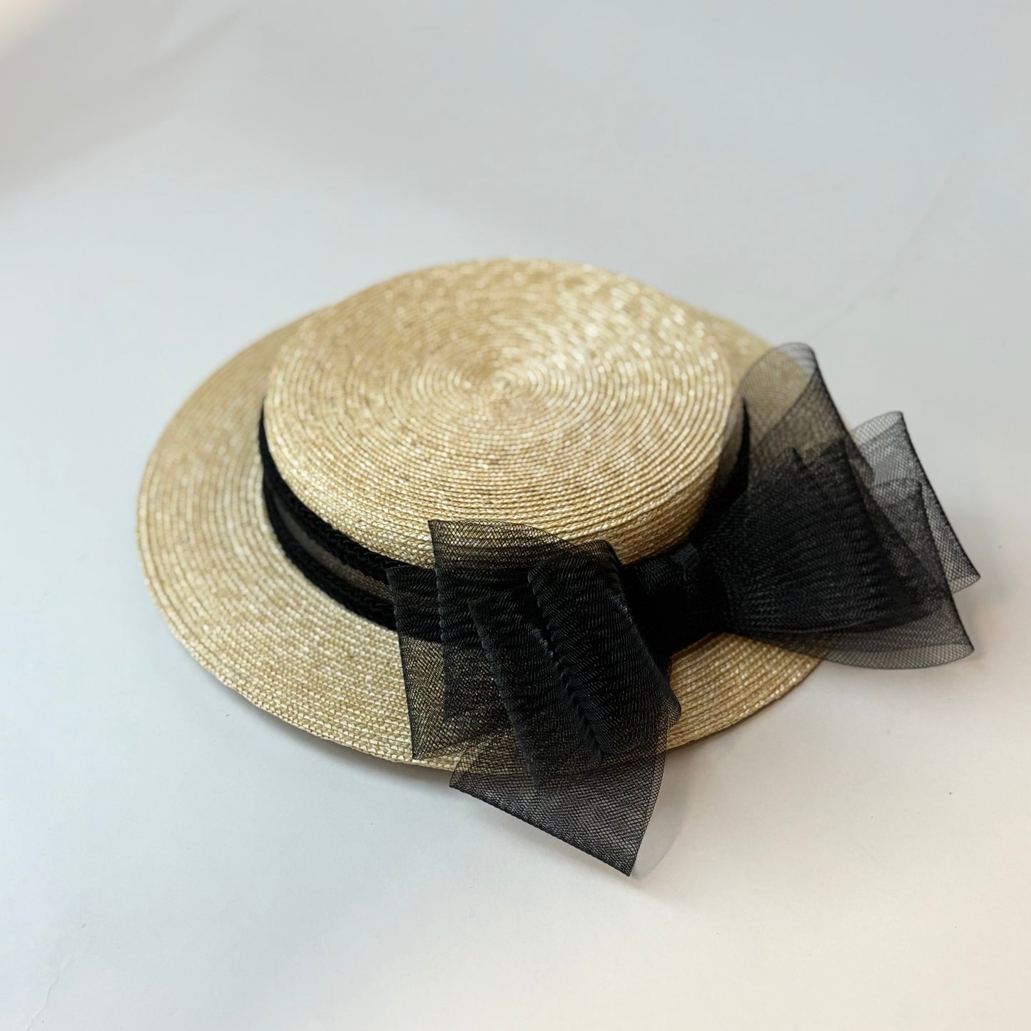 Extra fine straw mini canotier