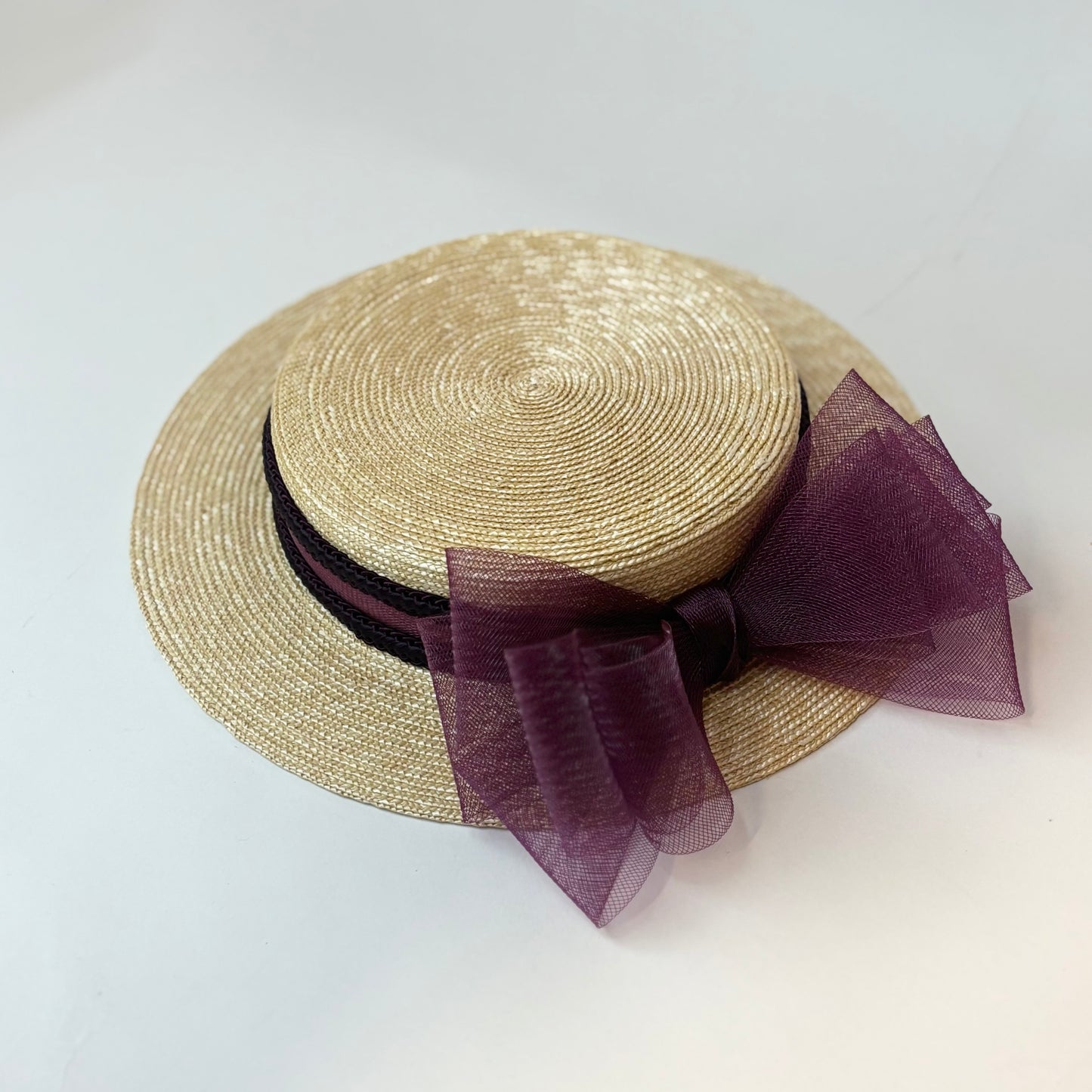 Extra fine straw mini canotier
