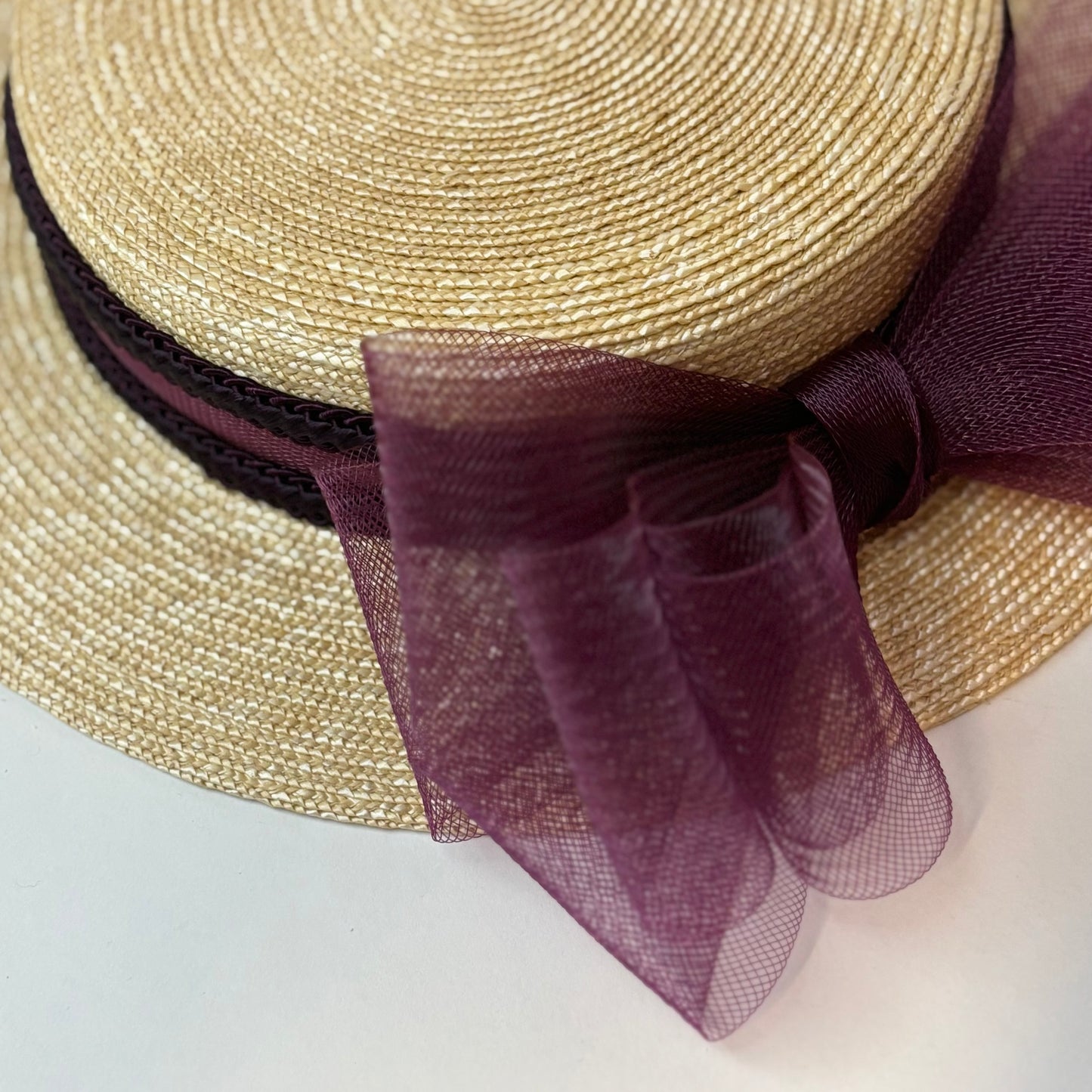 Extra fine straw mini canotier