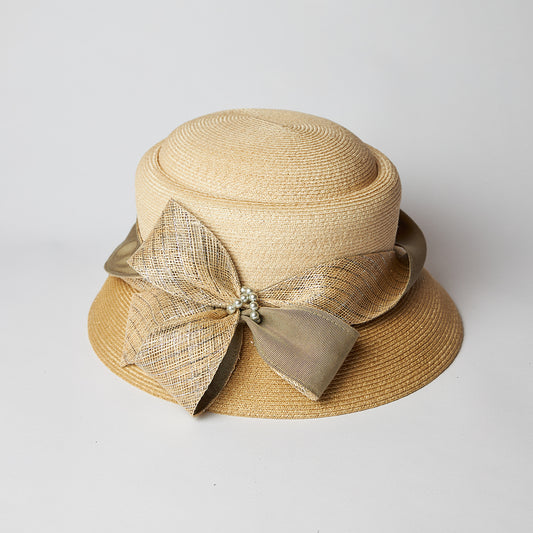 ラメリボン麻ハット