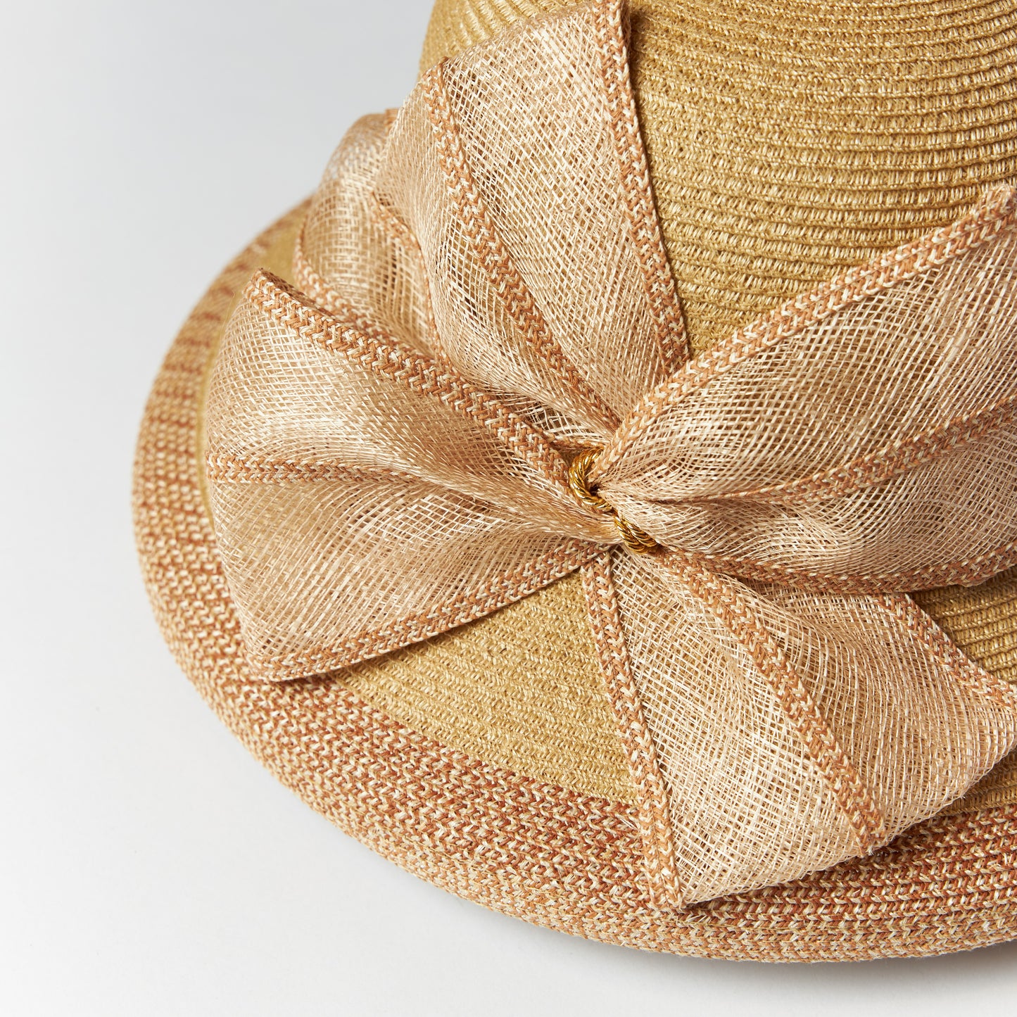 リボン飾り麻カサブランカ