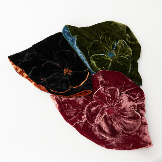 シルクベルベット花クロシェ