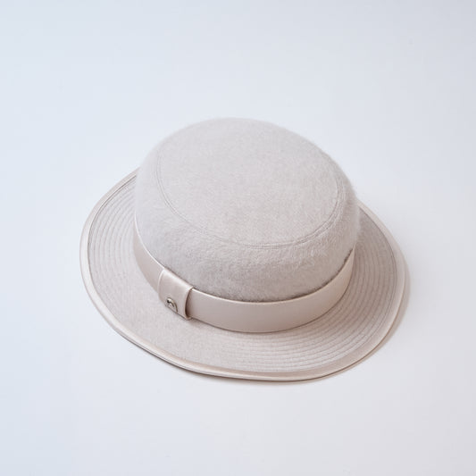 Boater hat in kid mohair