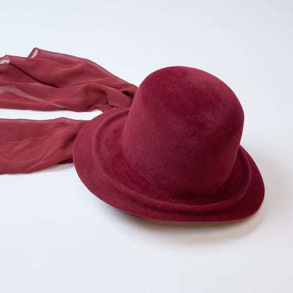 Felt hat (with chiffon fabric)