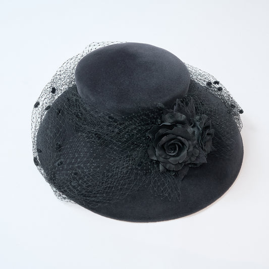 Dark Grey Velvet Hat