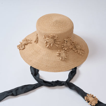 Thin Raffia Flower Hat