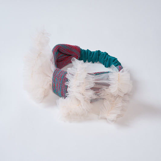 Knit frilly hair band