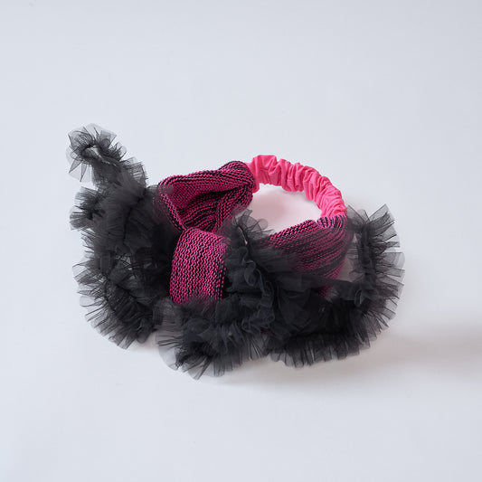 Knit frilly hair band