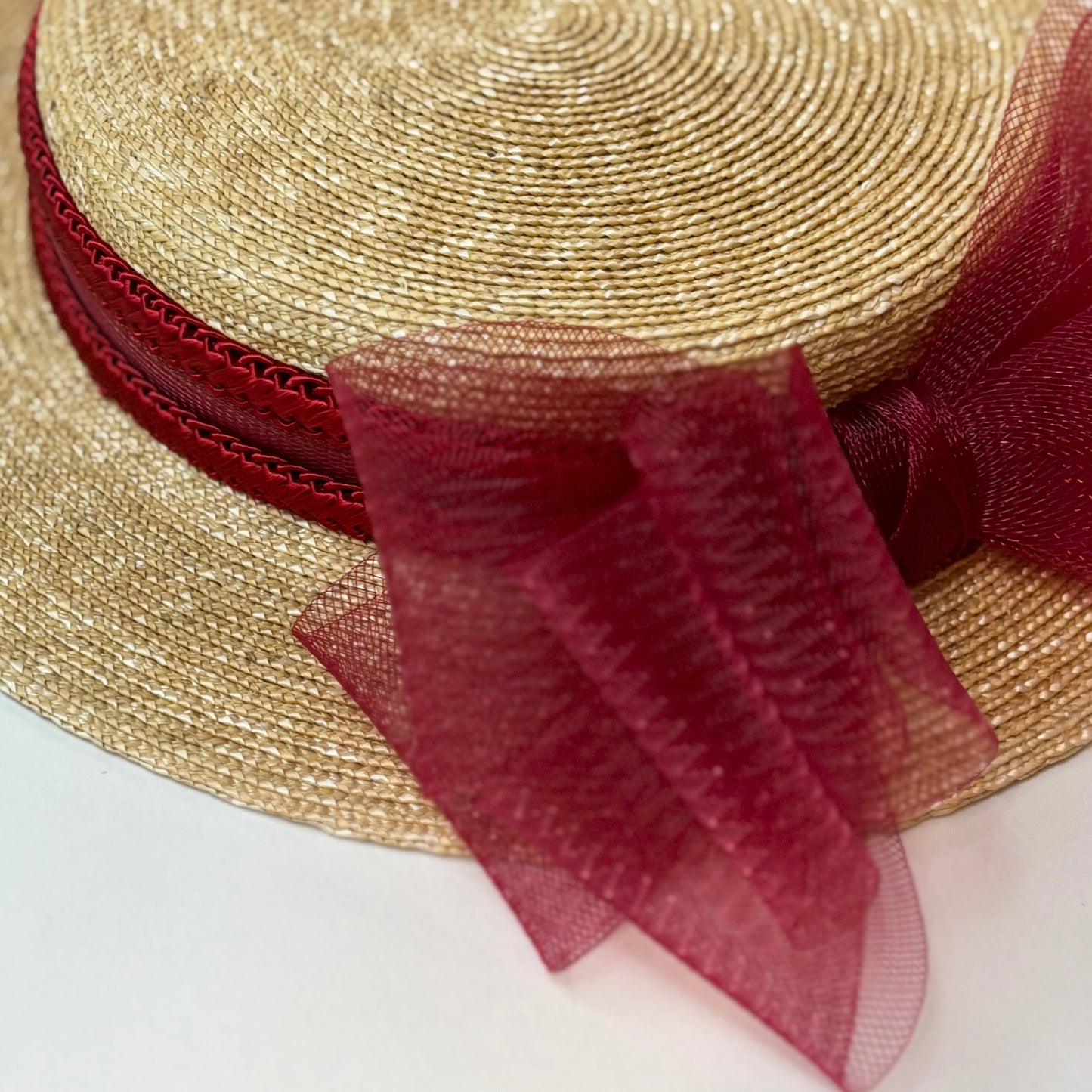 Extra fine straw mini canotier