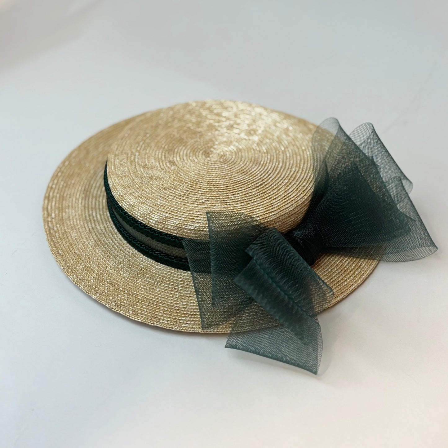 Extra fine straw mini canotier