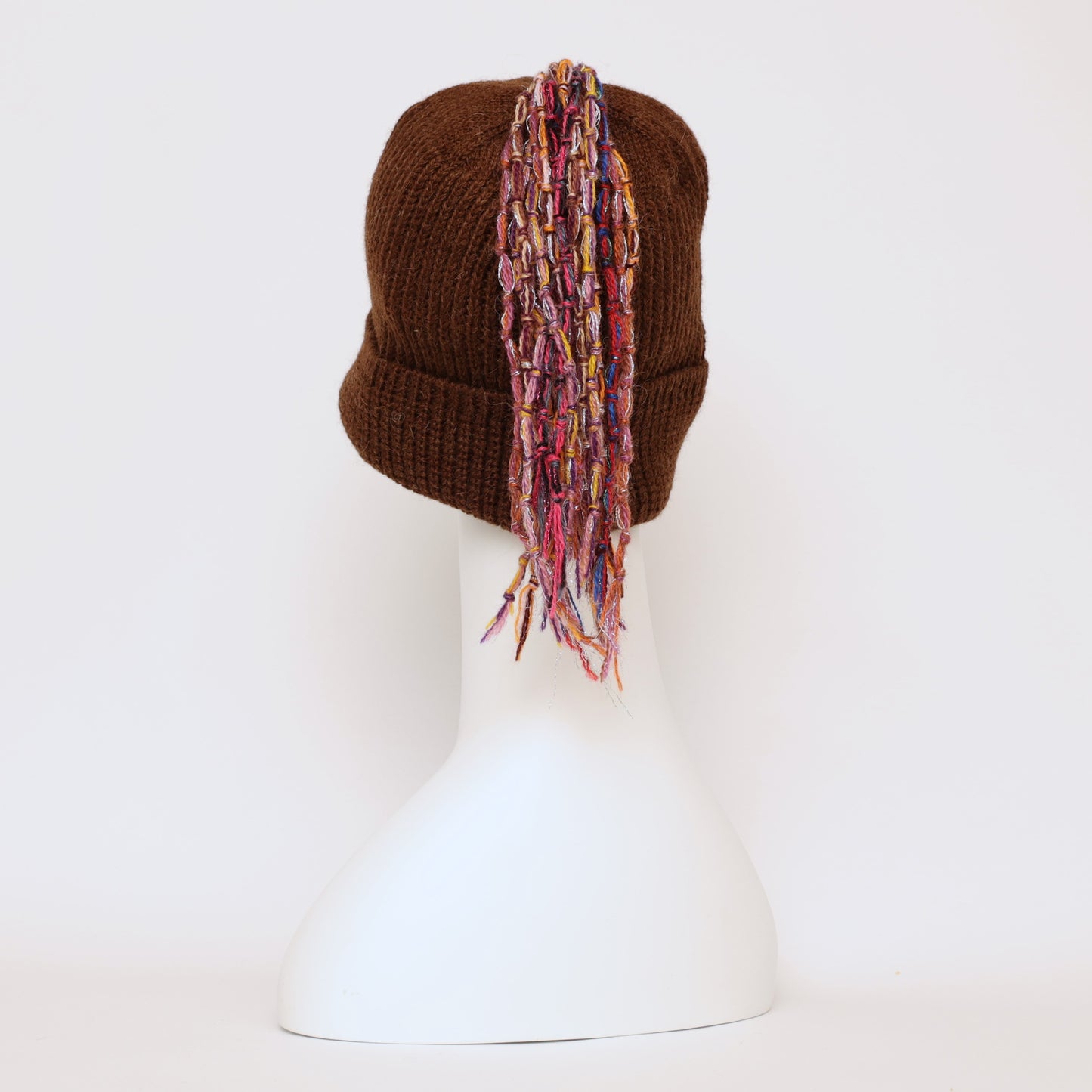 L-007932 Maron fringe knit cap