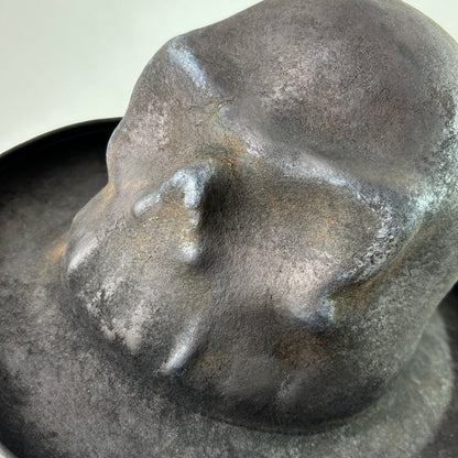 Leather piping skull hat