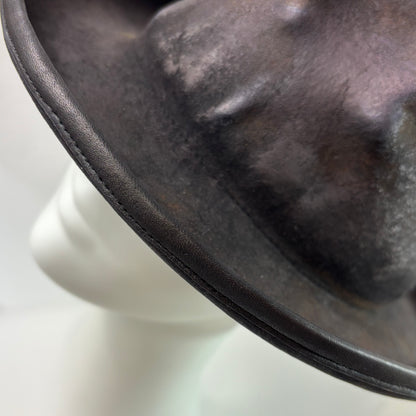 Leather piping skull hat