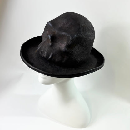 Leather piping skull hat