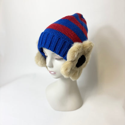 花びら耳付きニットキャップ