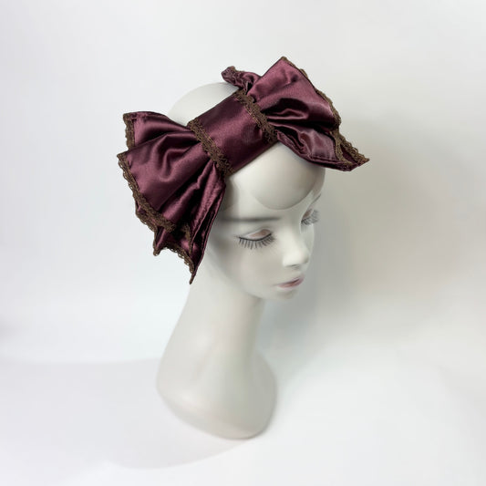 サテンリボンヘアーバンド