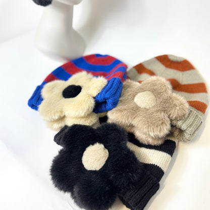 花びら耳付きニットキャップ