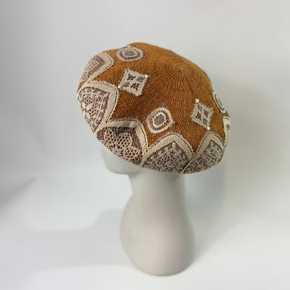 ジャガードレース飾りベレー