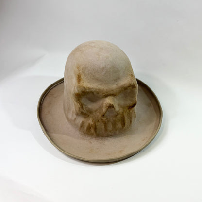 Leather piping skull hat