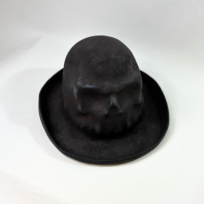 Leather piping skull hat