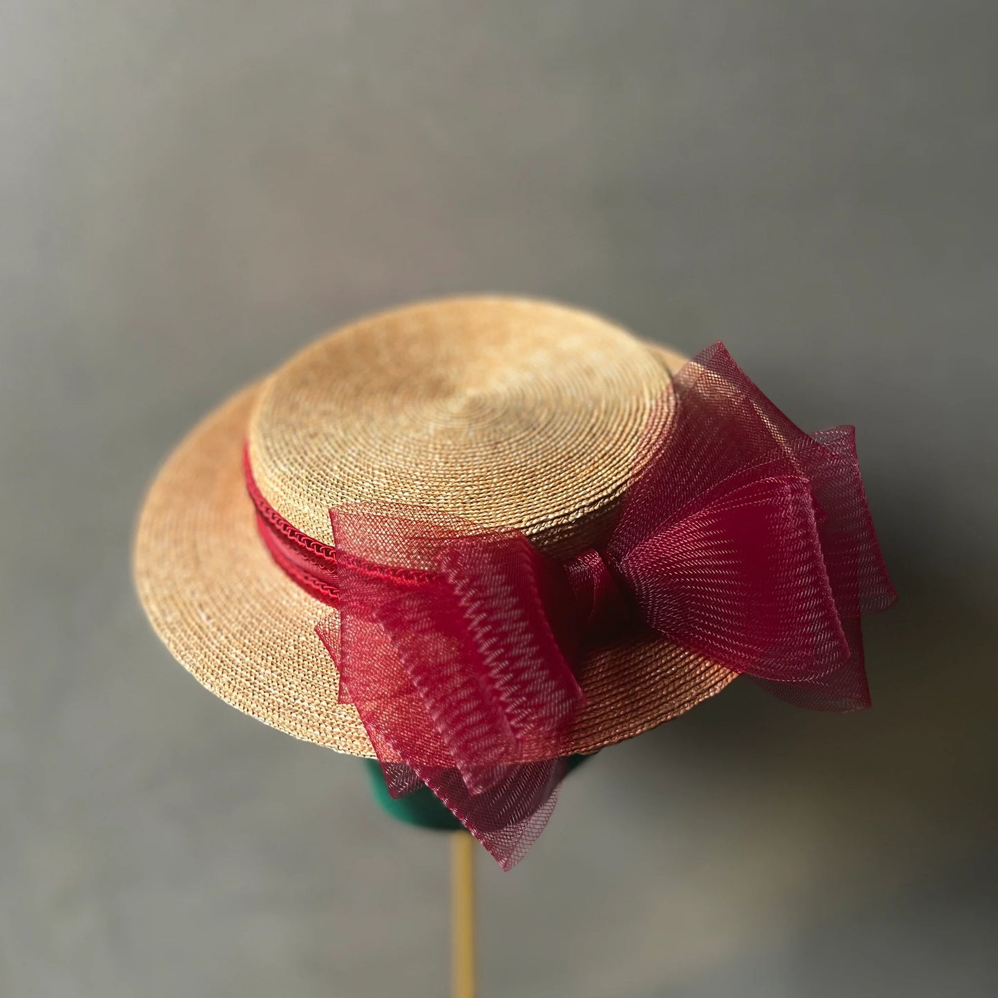 Extra fine straw mini canotier