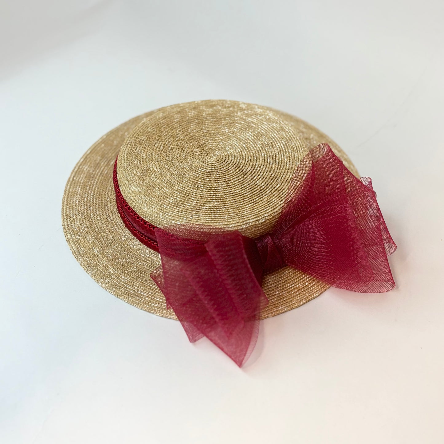 Extra fine straw mini canotier