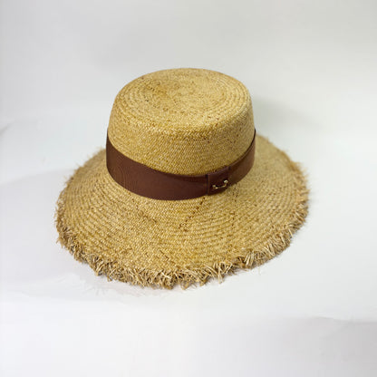 RAFFIA UNEVEN HAT
