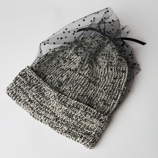 綿ギマドットチュールニット帽