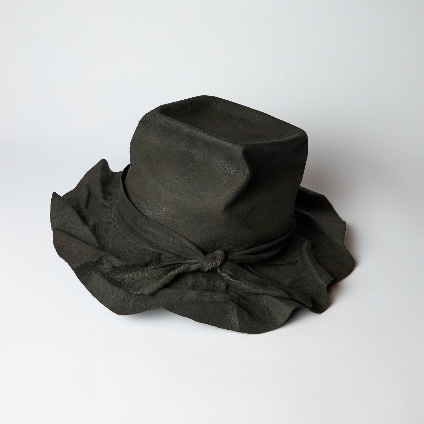 Charcoal crumpled clush hat