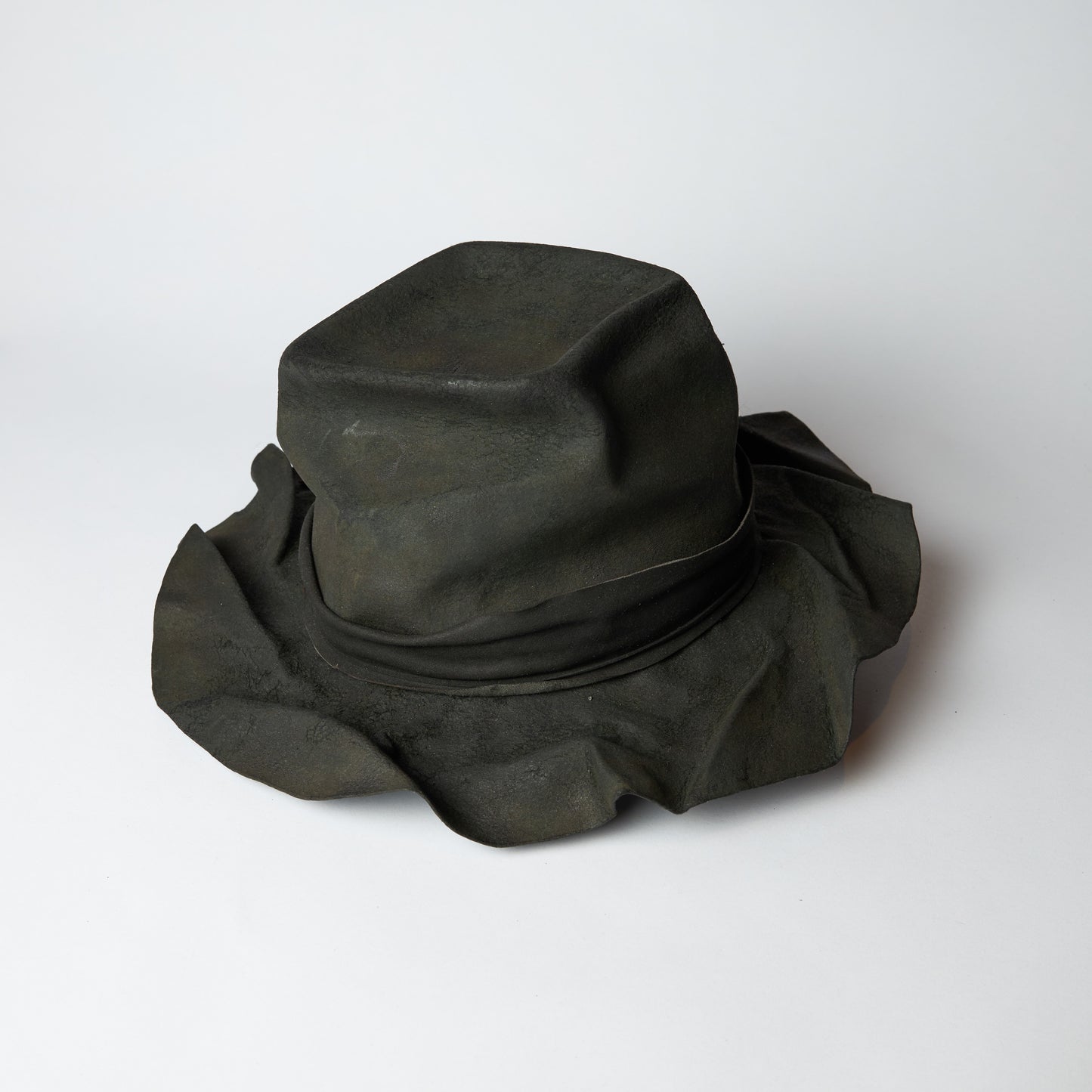 Charcoal crumpled clush hat