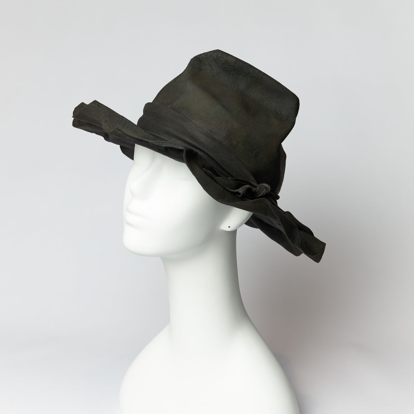 Charcoal crumpled clush hat