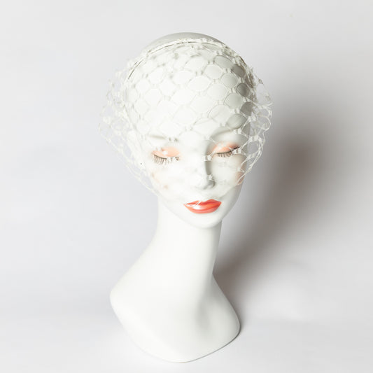 Honeycomb Veil headband(White)