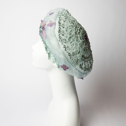 Hand-knitted lace beret